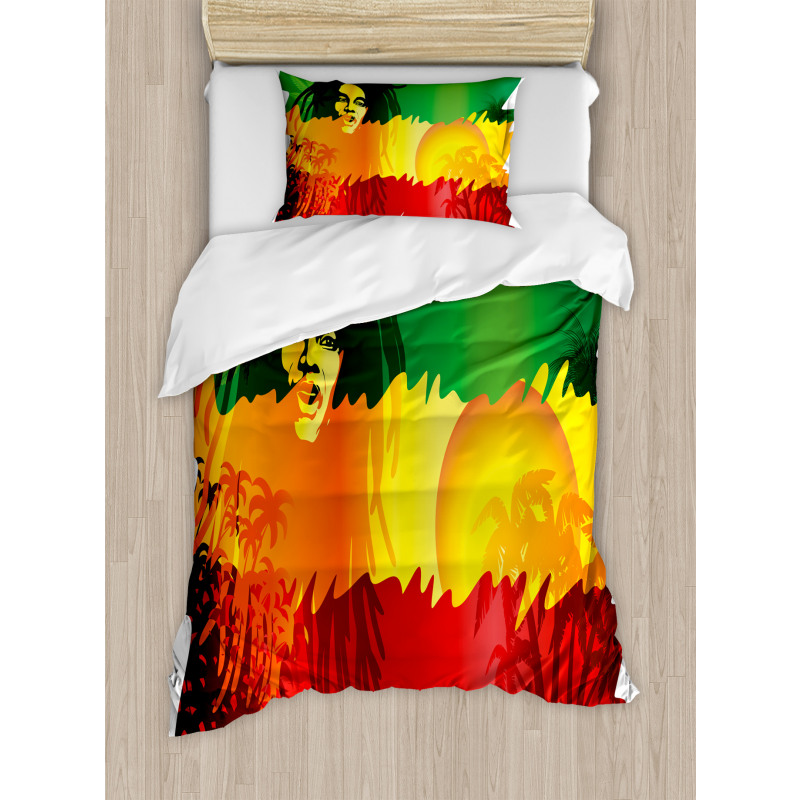 Reggae Music Singer Duvet Cover Set