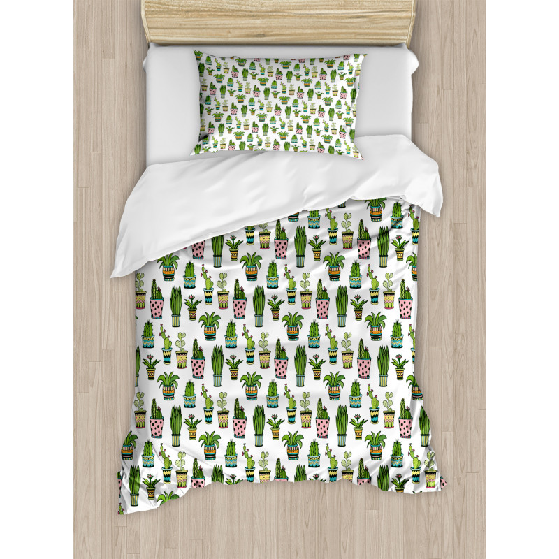 Succulent Doodle Pots Duvet Cover Set