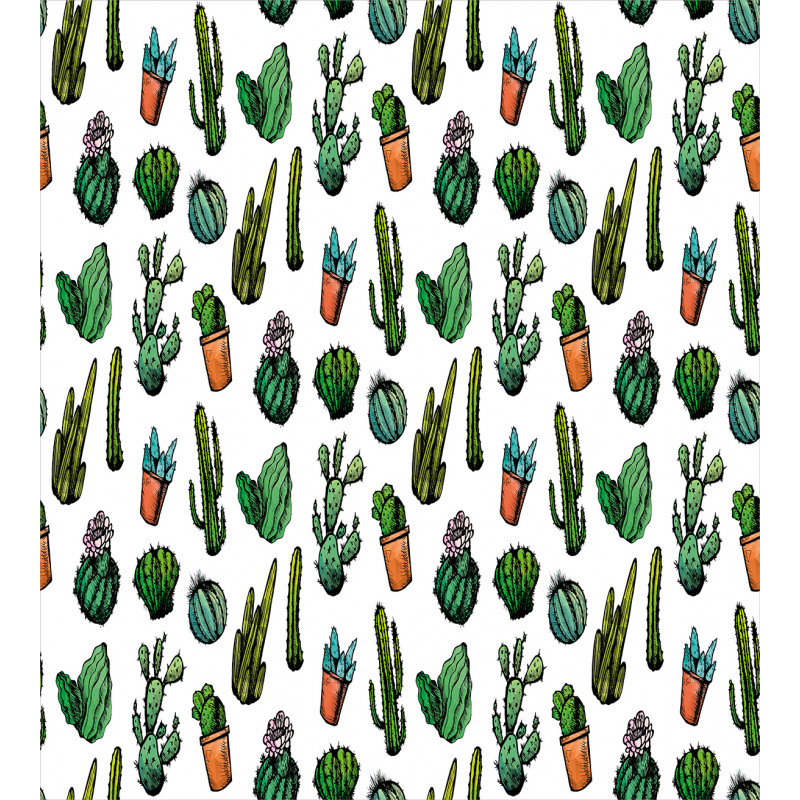 Spiked Cacti Pots Art Duvet Cover Set