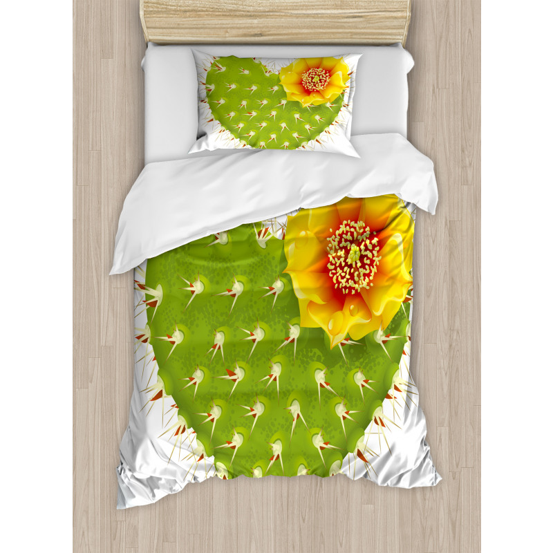 Thorny Opuntia Heart Duvet Cover Set