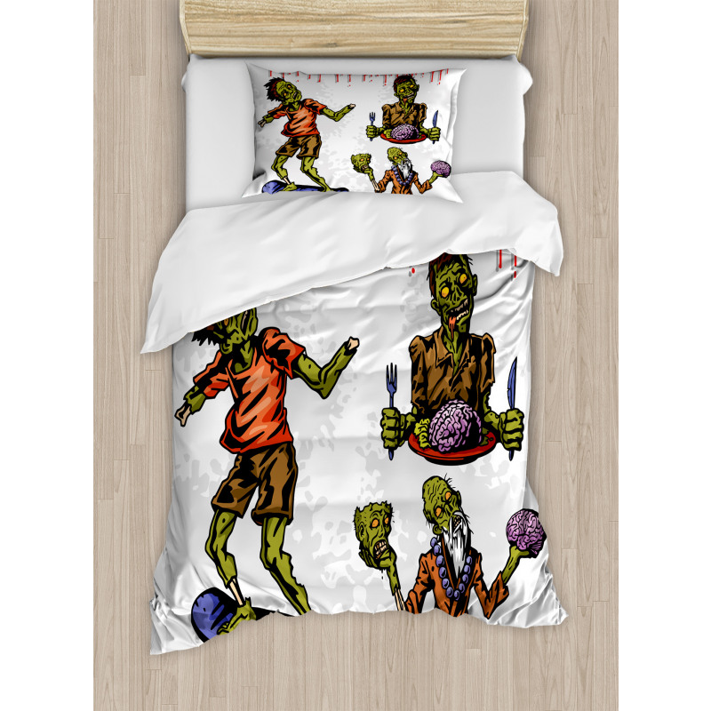 Man Eating Brain Duvet Cover Set