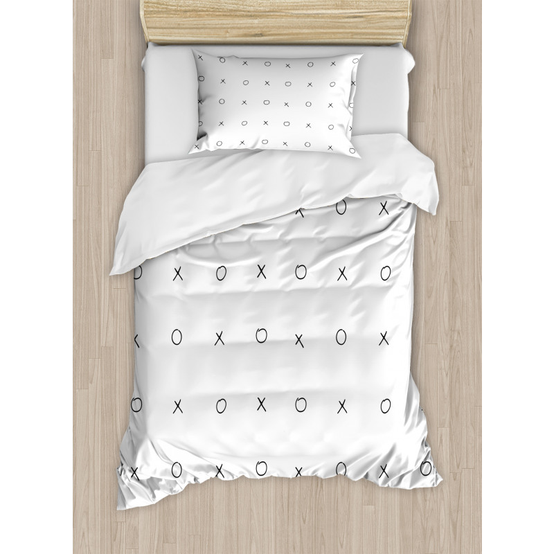 Geometric Monochrome Game Duvet Cover Set