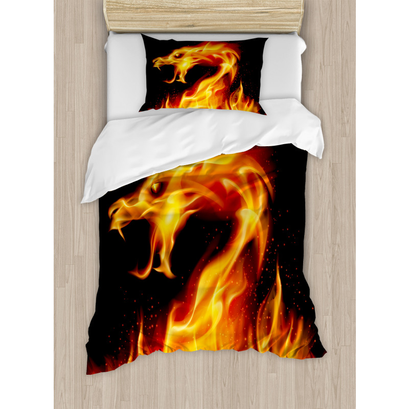 Abstract Fiery Creature Duvet Cover Set