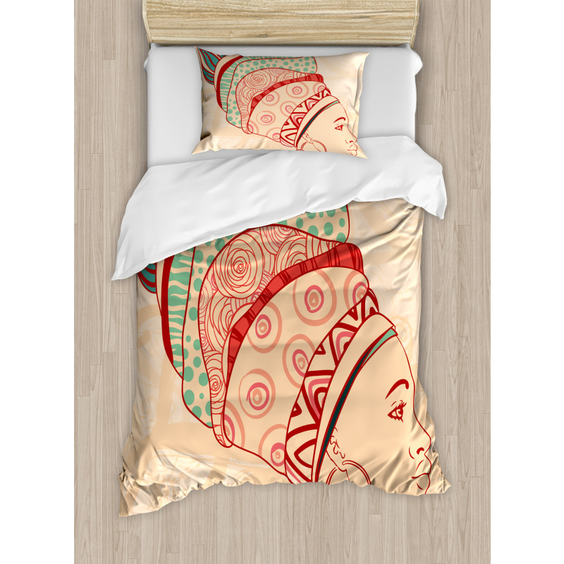 Female Turban Duvet Cover Set