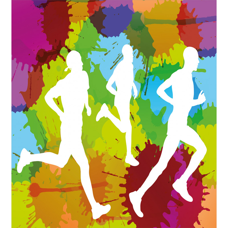 Runners in Watercolors Duvet Cover Set