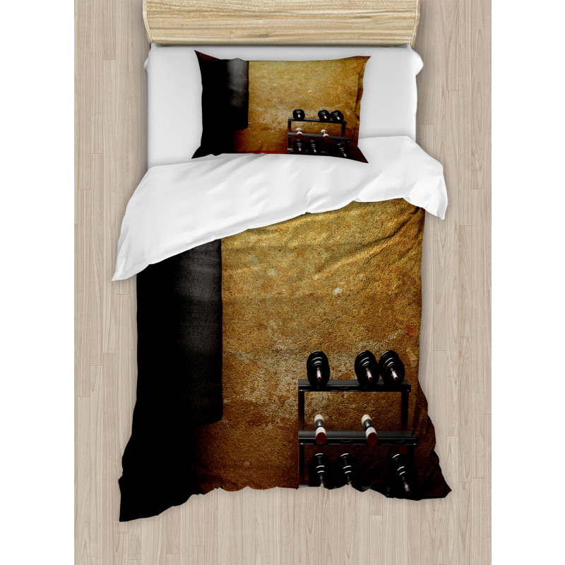 Gym Room and Dumbbells Duvet Cover Set