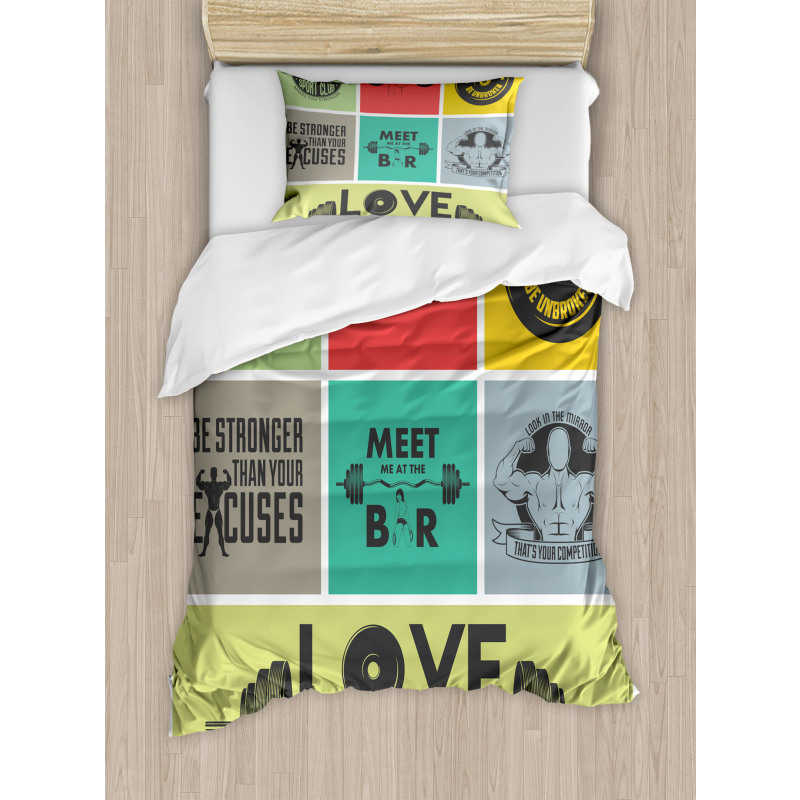 Various Words in Frames Duvet Cover Set