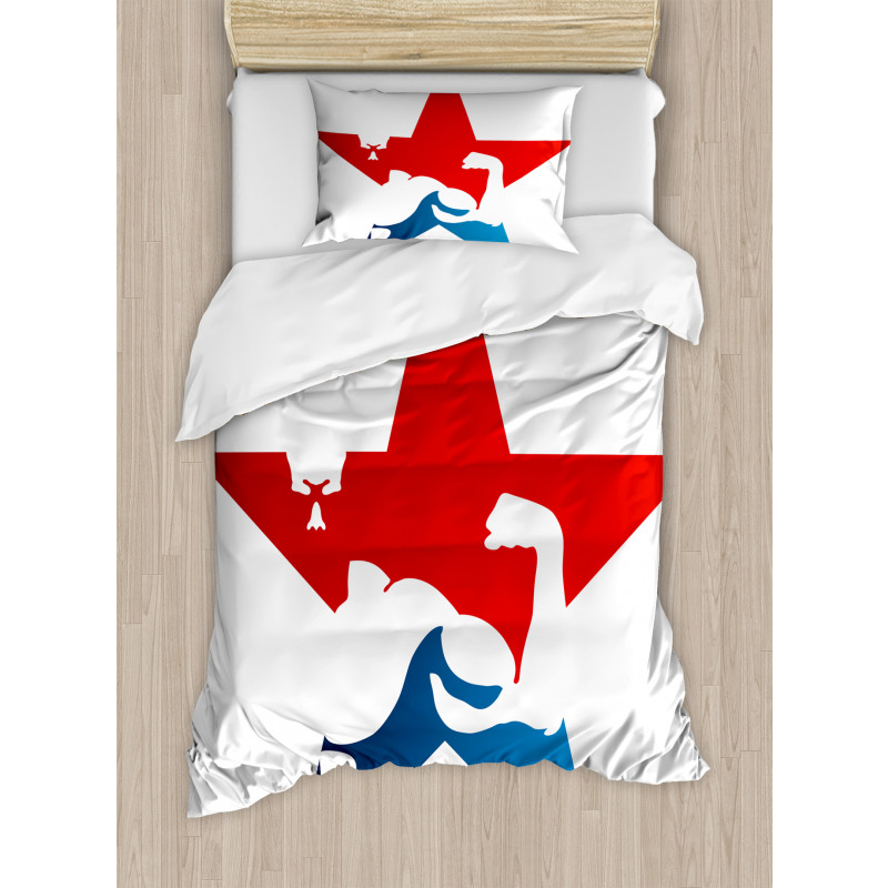 Athlete Silhouette Star Duvet Cover Set