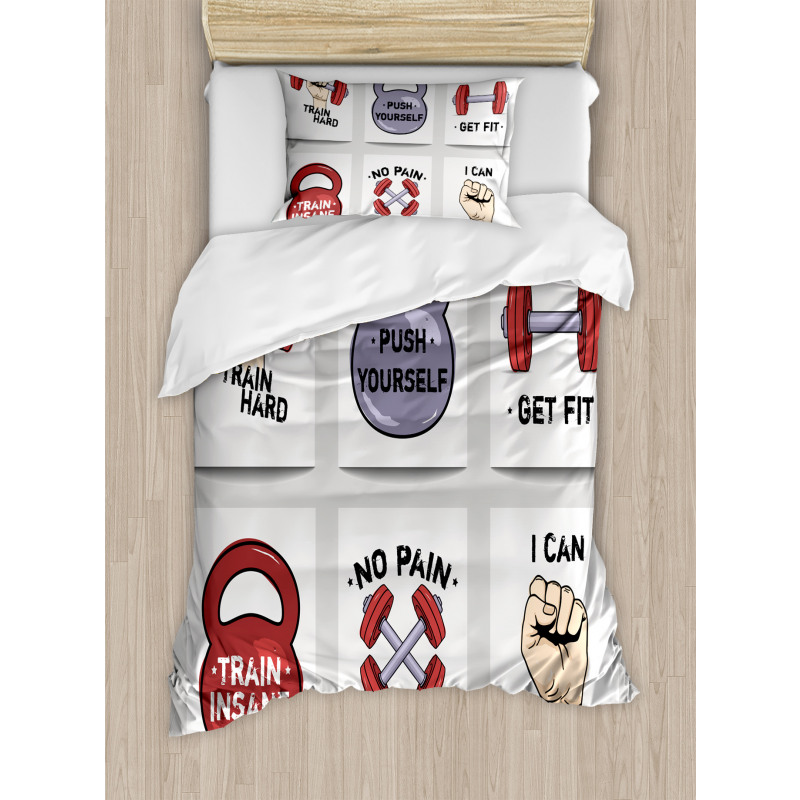 Cartoon Motivational Duvet Cover Set