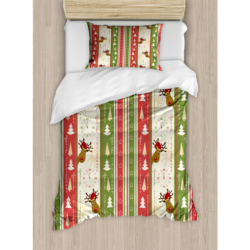 Deer Pines Borders Duvet Cover Set