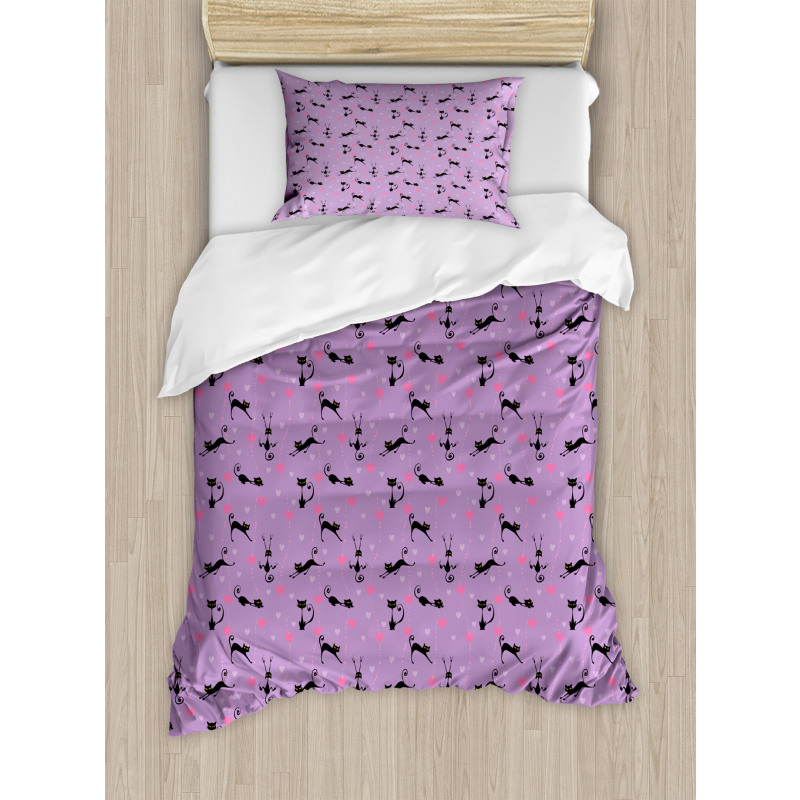 Little Kittens Hearts Duvet Cover Set