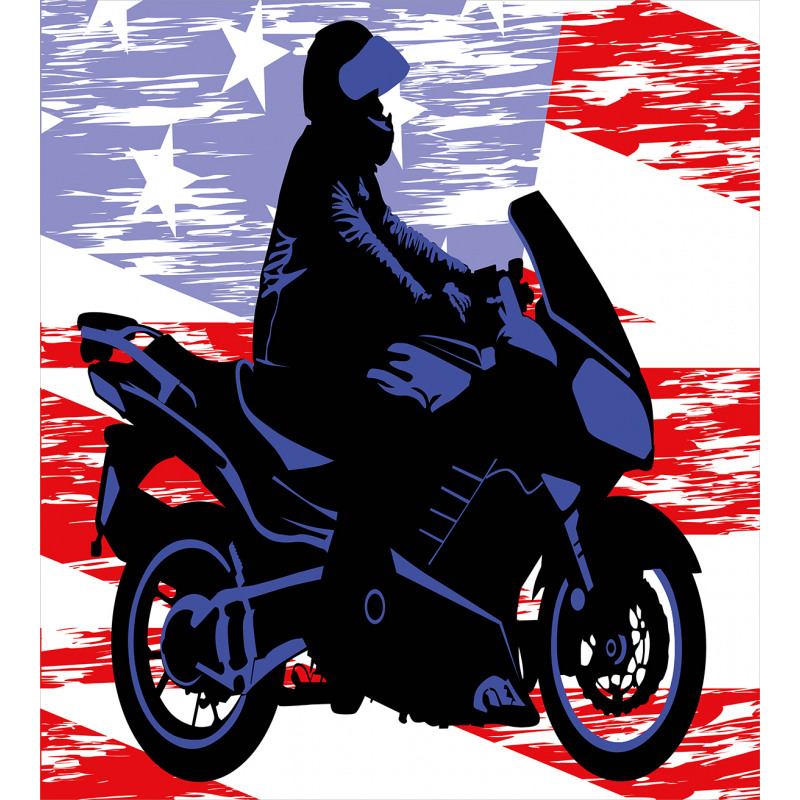 Man on Motorcycle Duvet Cover Set