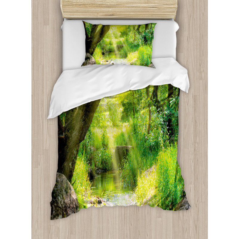 Stream Cascade Tropical Duvet Cover Set