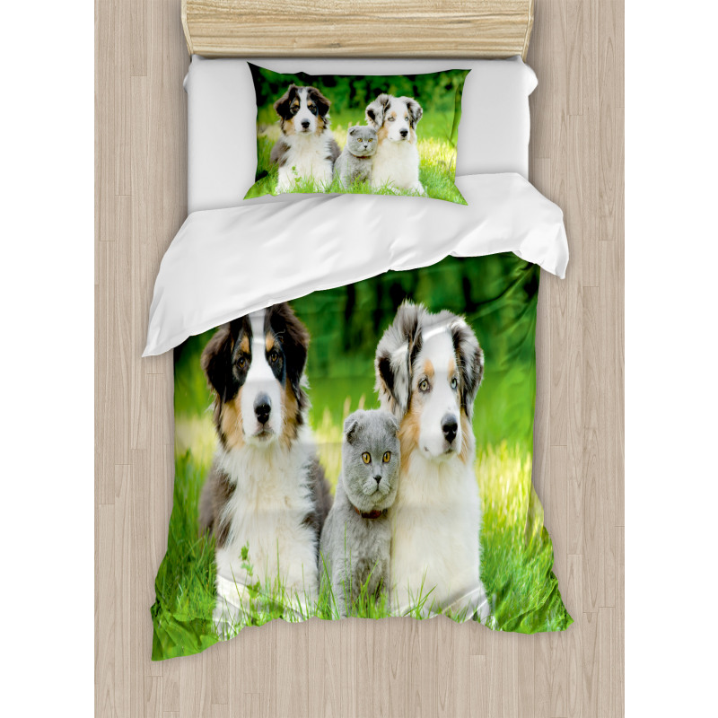 Puppy Family in Garden Duvet Cover Set