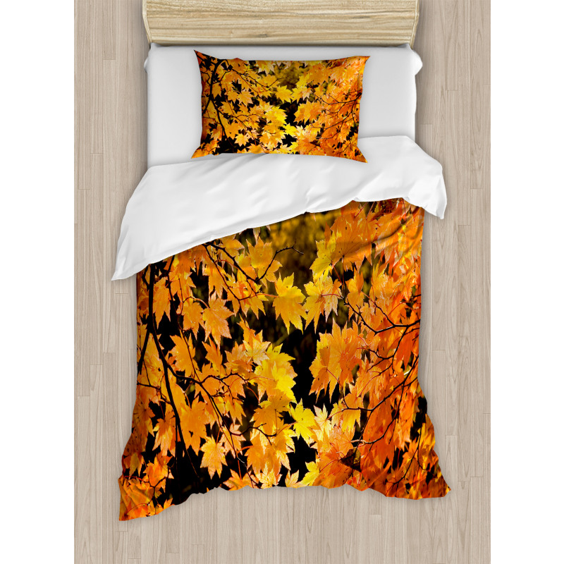 Vivid Autumn Maple Leaves Duvet Cover Set