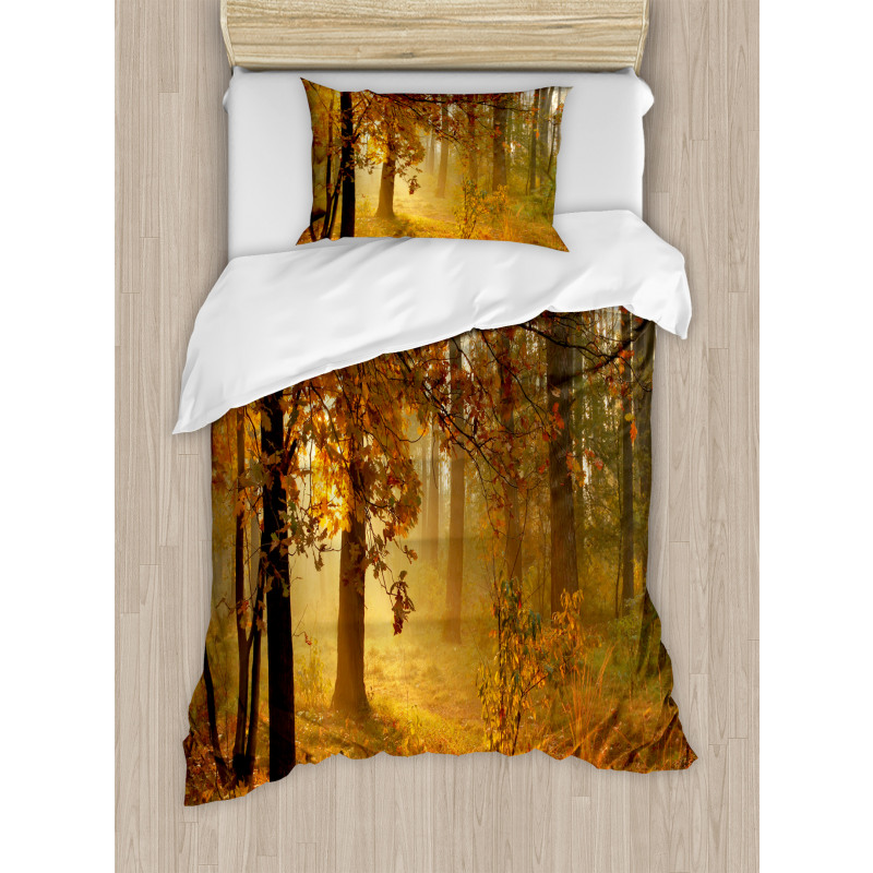 Misty Autumnal Forest Duvet Cover Set