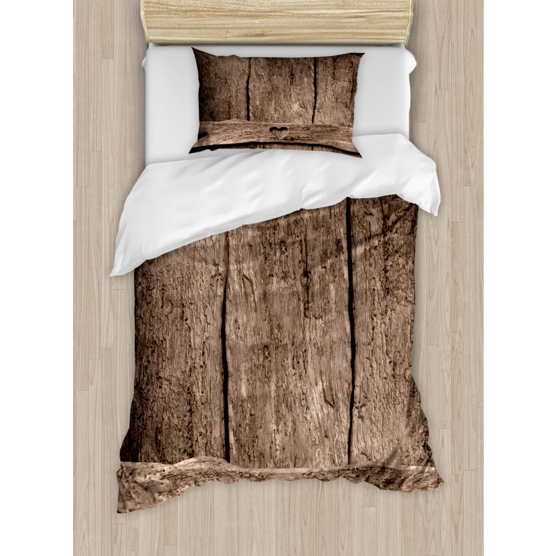 Heart on Wood Duvet Cover Set