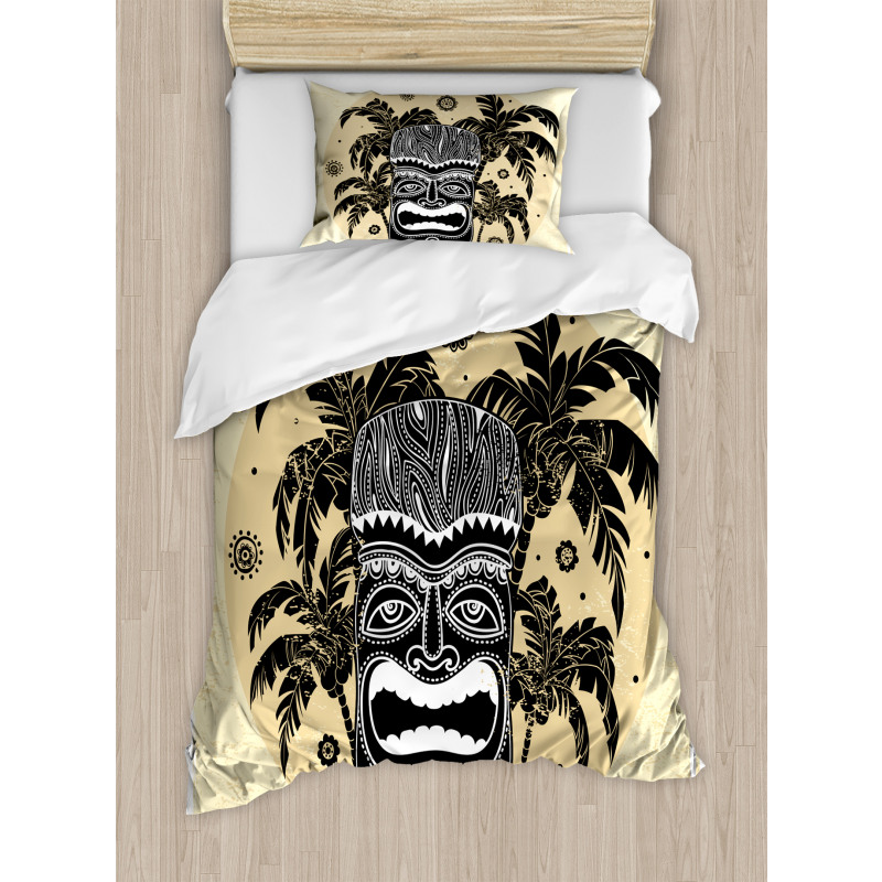 Mask Palm Ornate Duvet Cover Set