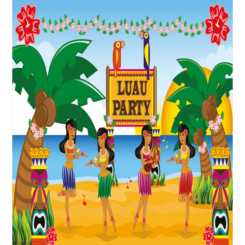 Luau Party Dance Duvet Cover Set