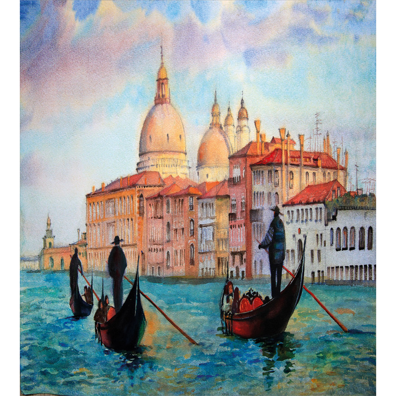 Watercolor Serene City Duvet Cover Set