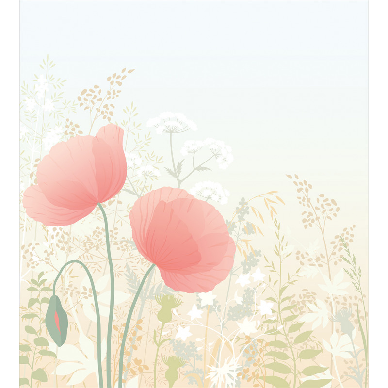 Wild Poppy Blooms Rural Duvet Cover Set