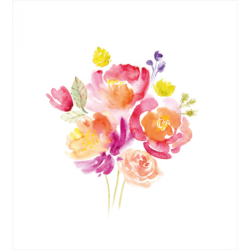 Watercolor Rose Bouquet Duvet Cover Set