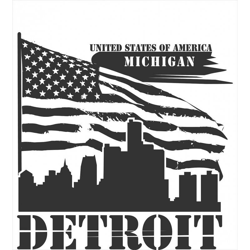 USA Flag Grunge City Duvet Cover Set