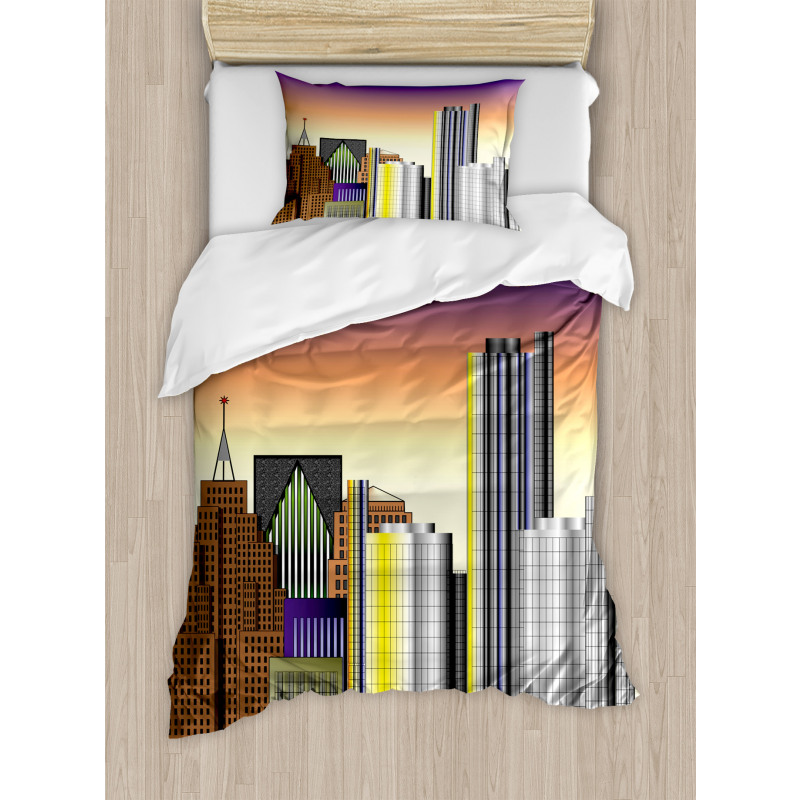 Retro Style Metropolis Duvet Cover Set