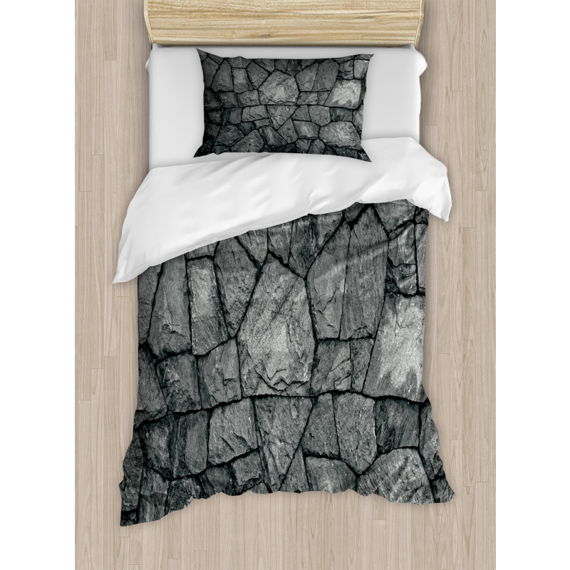 Stone Wall Rough Rusty Duvet Cover Set