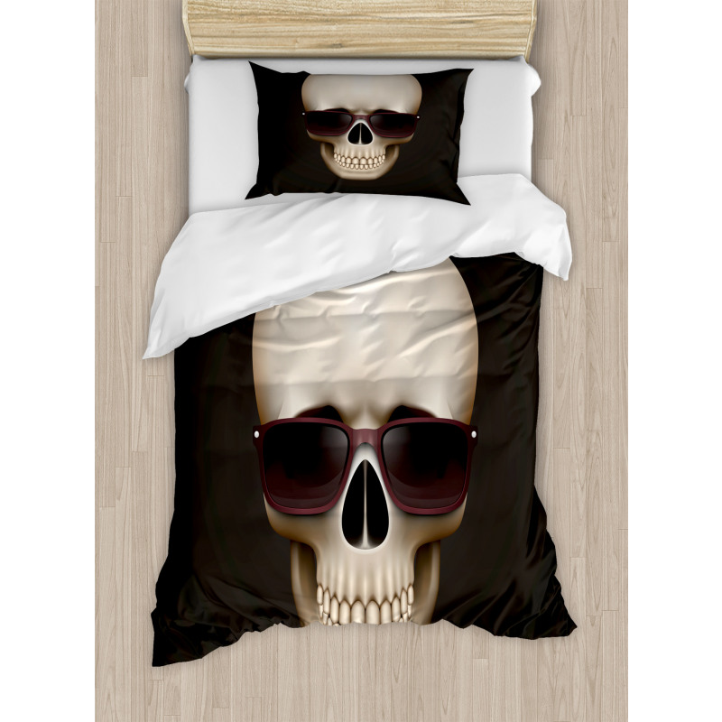Funny Glass Skeleton Head Duvet Cover Set