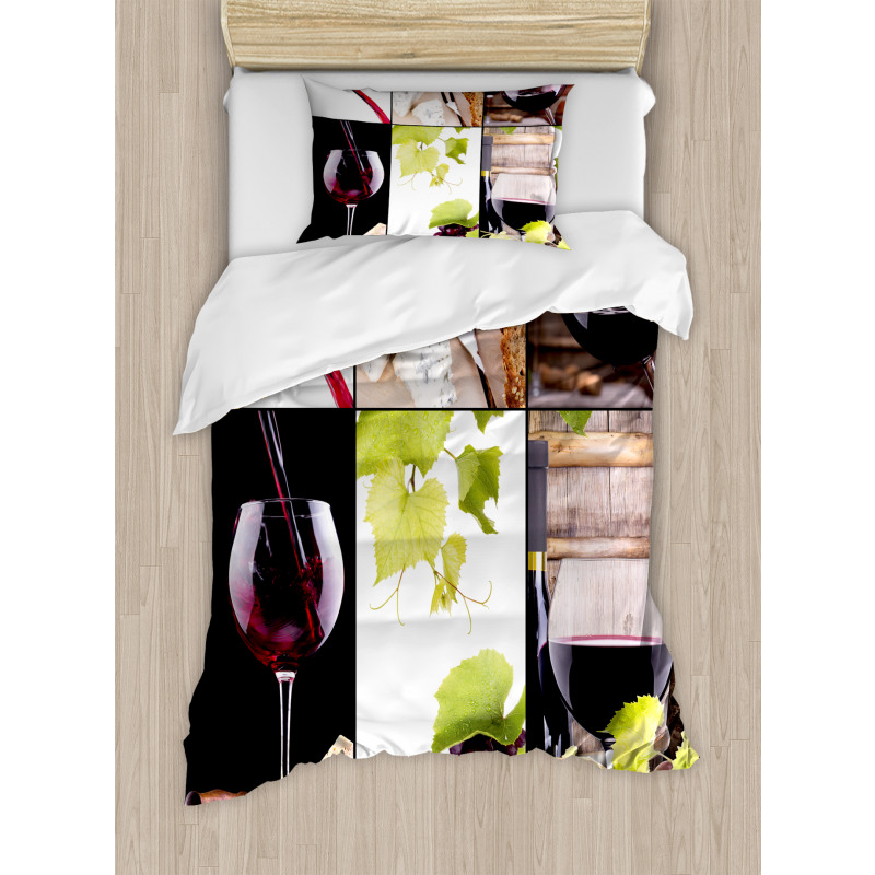 Themed Bottle Wineglass Duvet Cover Set