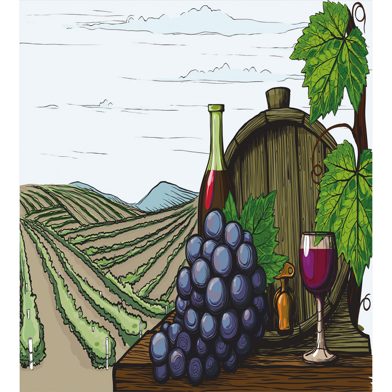 Views of Vineyards Grapes Duvet Cover Set