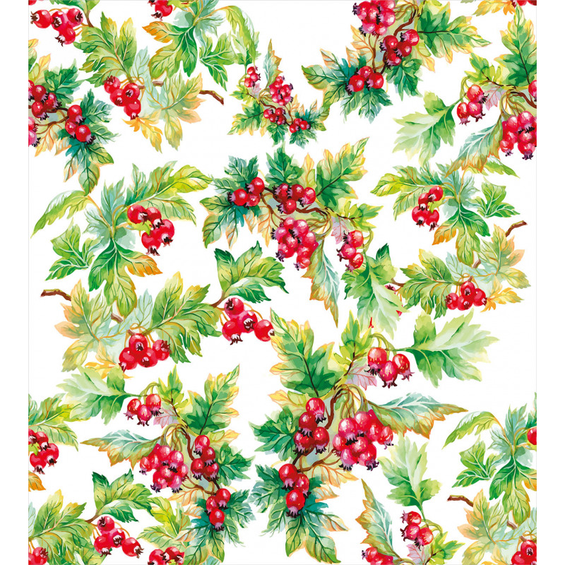 Watercolor Berries Winter Duvet Cover Set