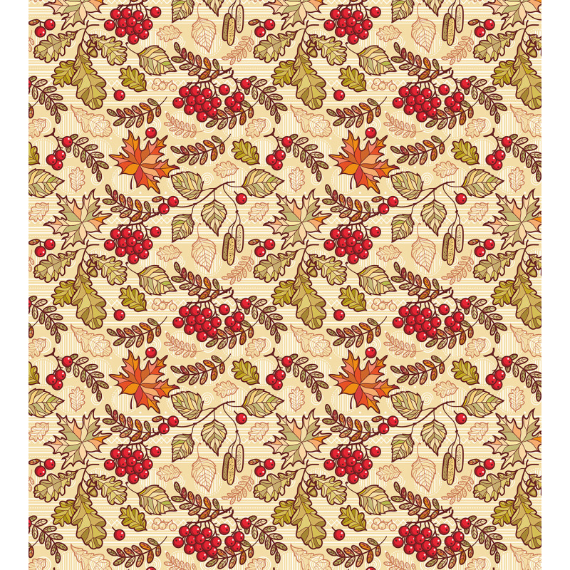 Fall Themed Mixed Pattern Duvet Cover Set