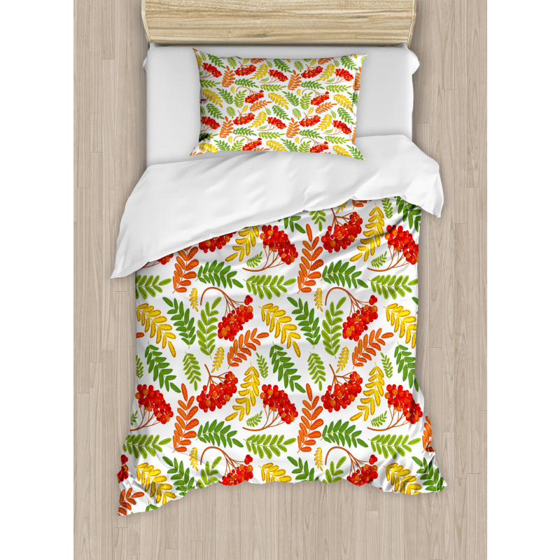 Autumnal Flora Pattern Duvet Cover Set