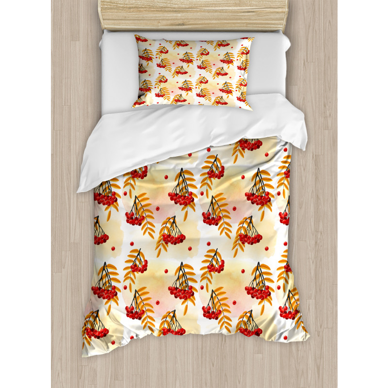 Romantic Fall Season Tile Duvet Cover Set