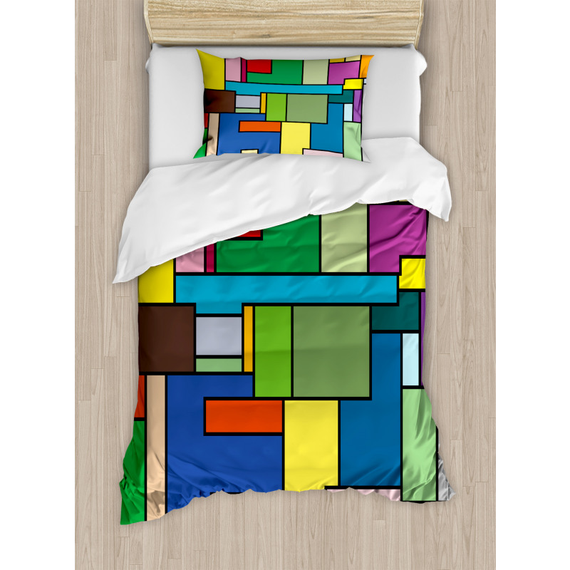 Vivid Mondrian Squares Duvet Cover Set