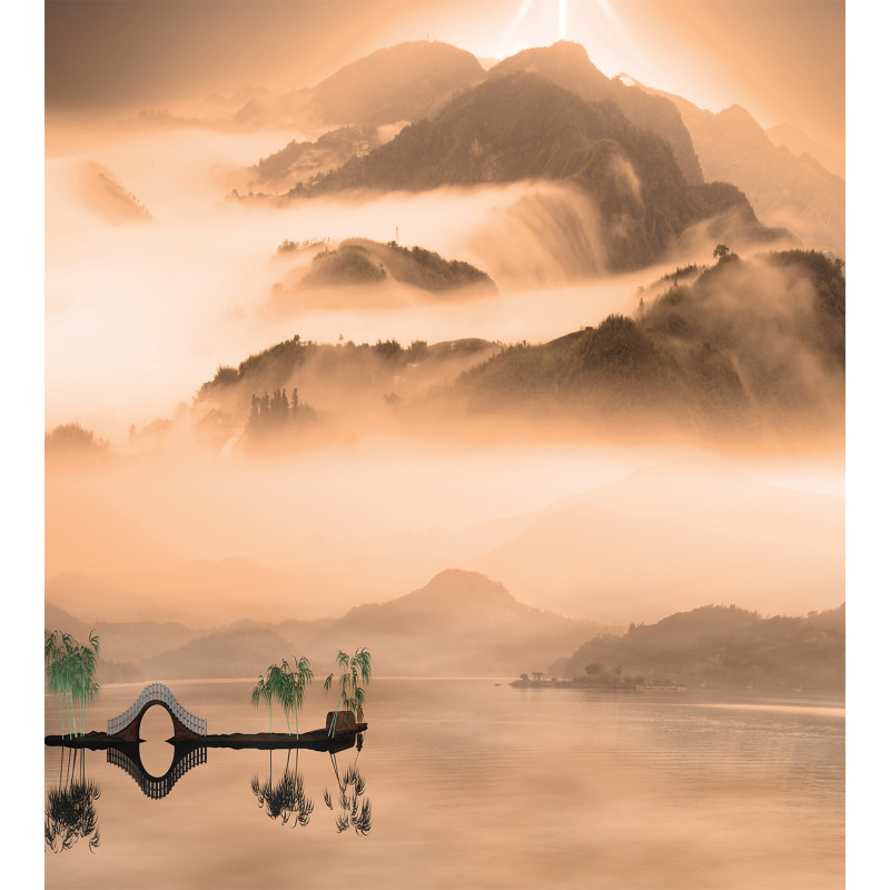 Chinese Lake Landscape Duvet Cover Set