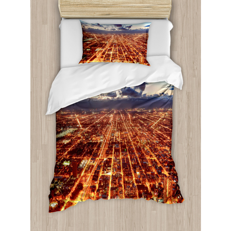 Chicago Downtown Aerial Duvet Cover Set