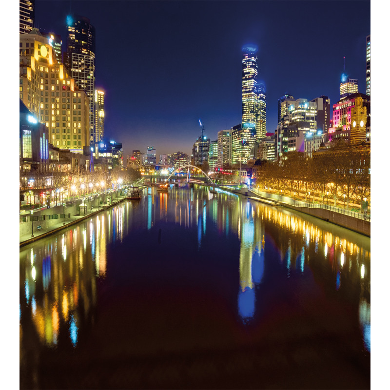 Night in Melbourne River Duvet Cover Set