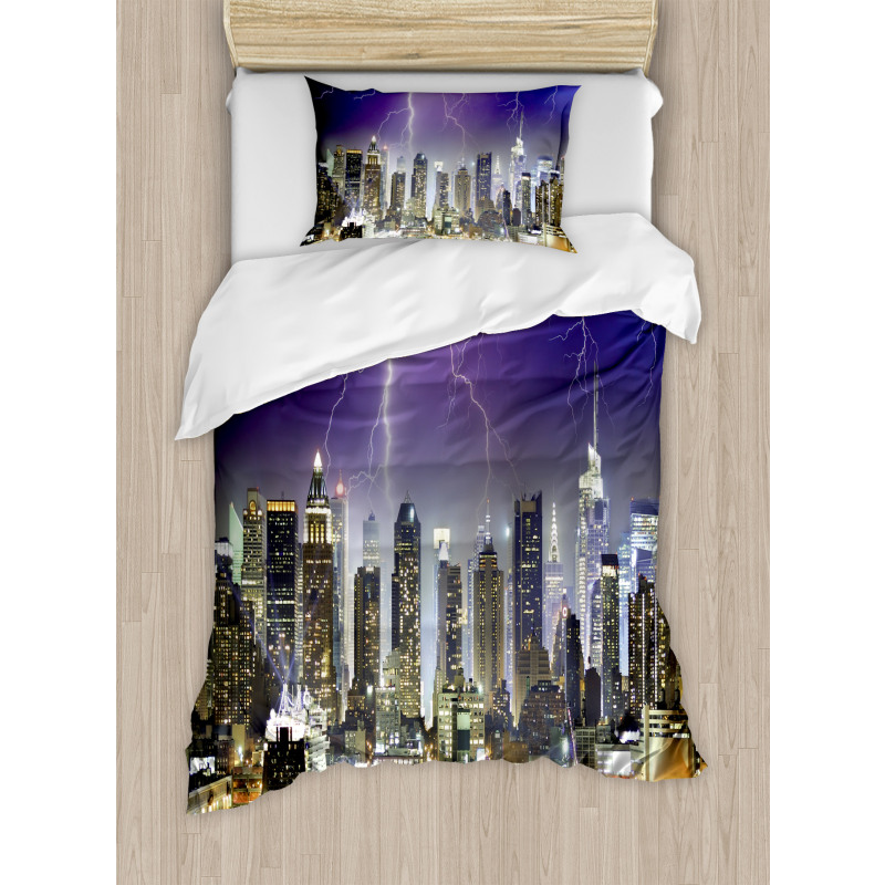 Storm Thunder in New York Duvet Cover Set