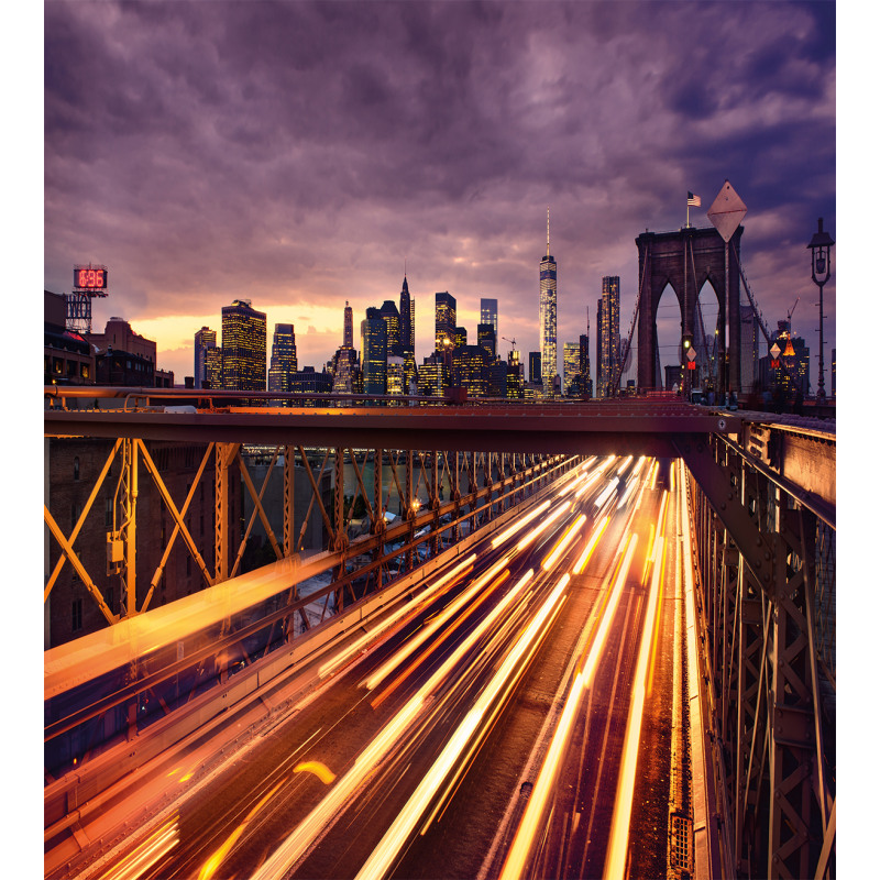 Brooklyn Bridge Traffic Duvet Cover Set