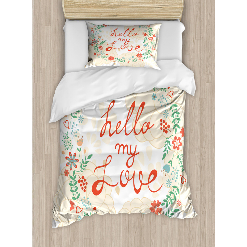 Hello My Love Typography Duvet Cover Set