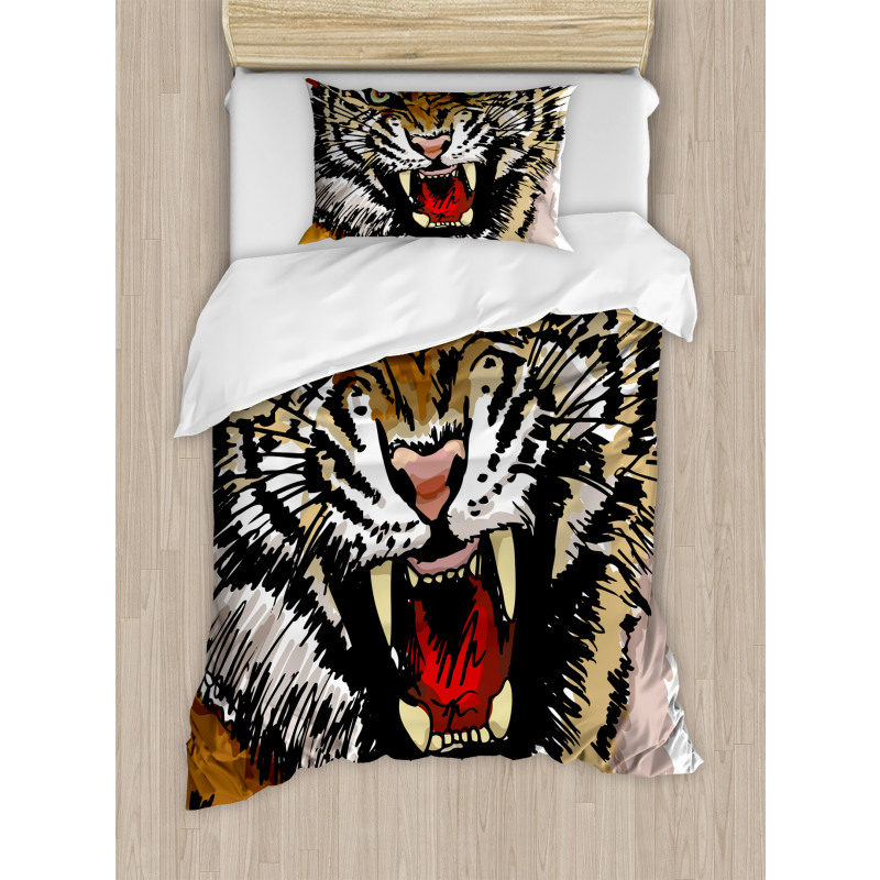 Angry Eyes Sketch Art Duvet Cover Set