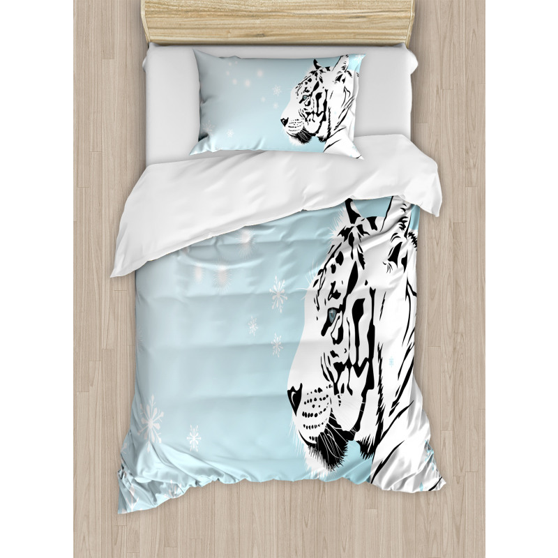 White Beast on Snowy Land Duvet Cover Set