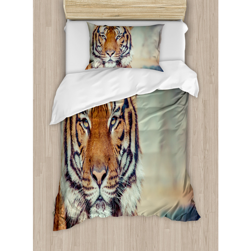 Large Calm Wild Cat Blur Duvet Cover Set