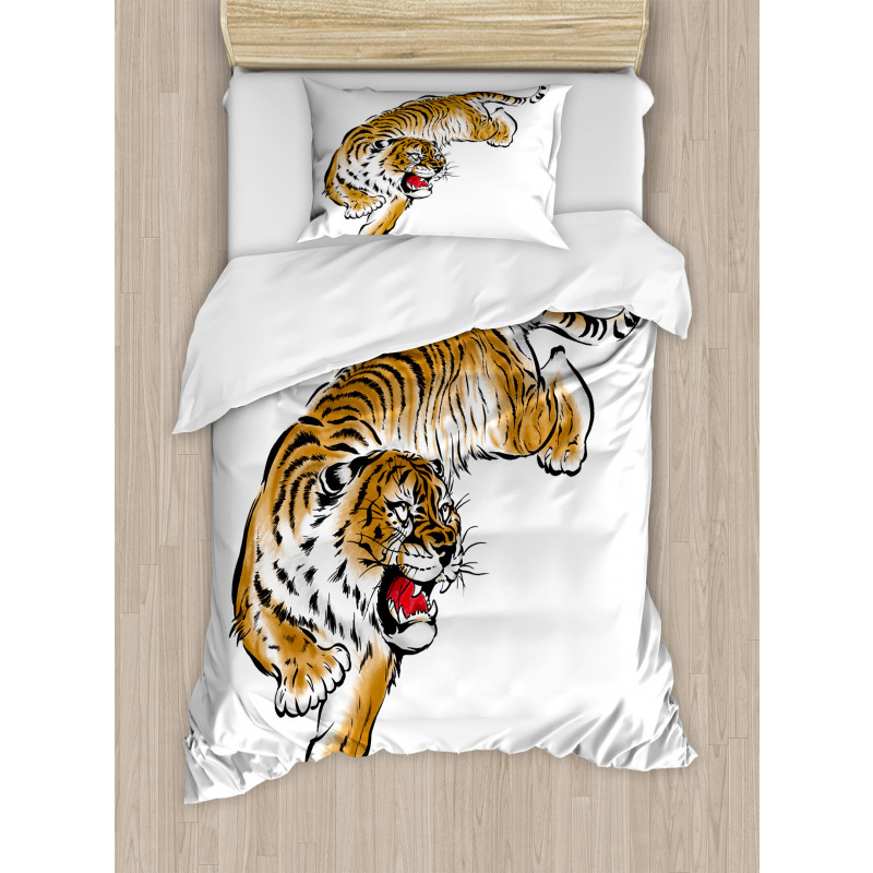 Japanese Hand Drawn Duvet Cover Set