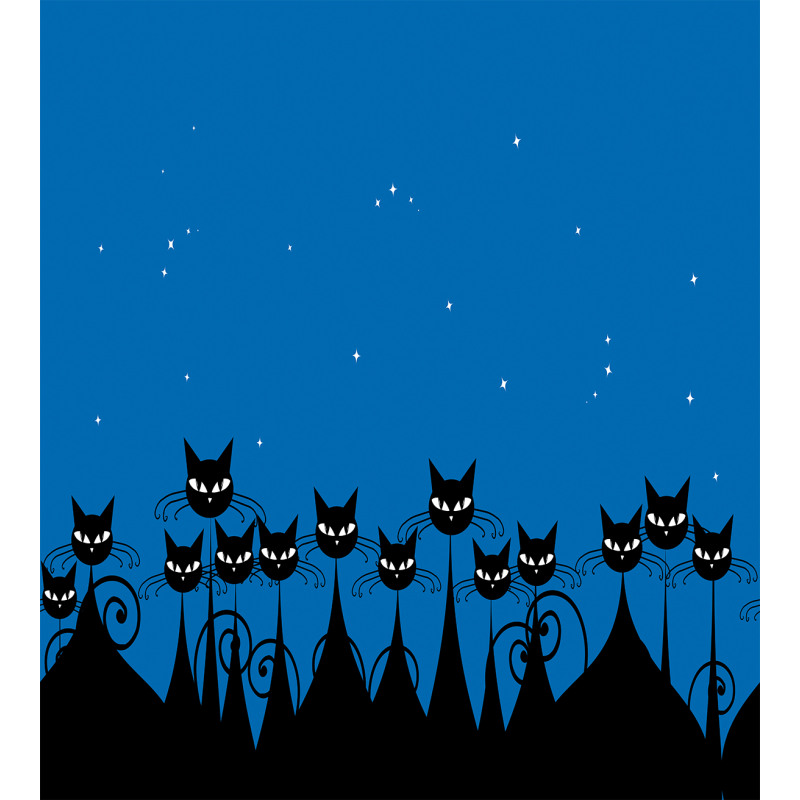 Black Cats Starry Sky Duvet Cover Set