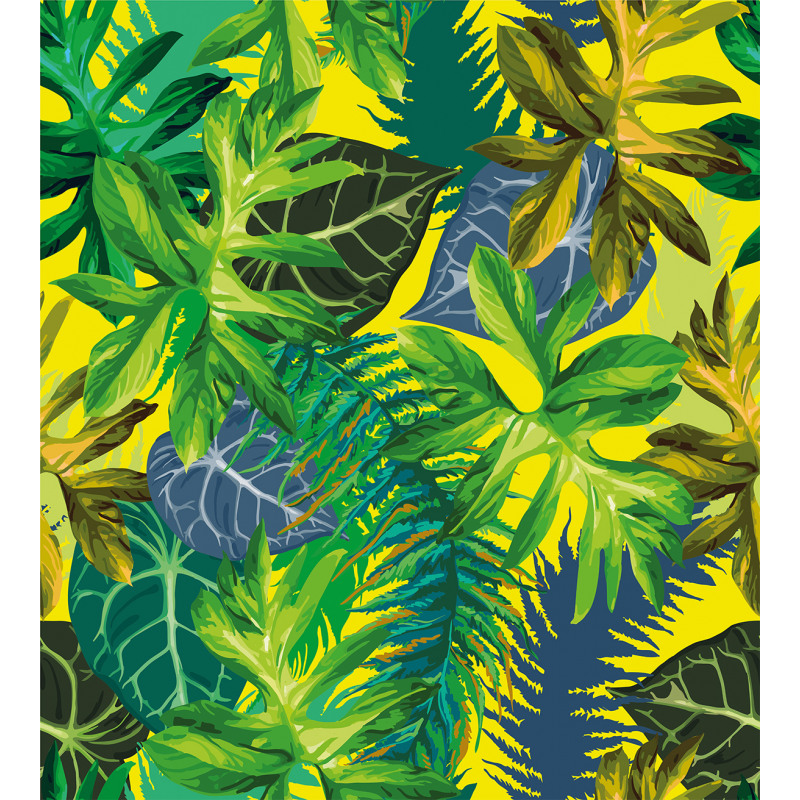 Exotic Leaves Watercolor Duvet Cover Set