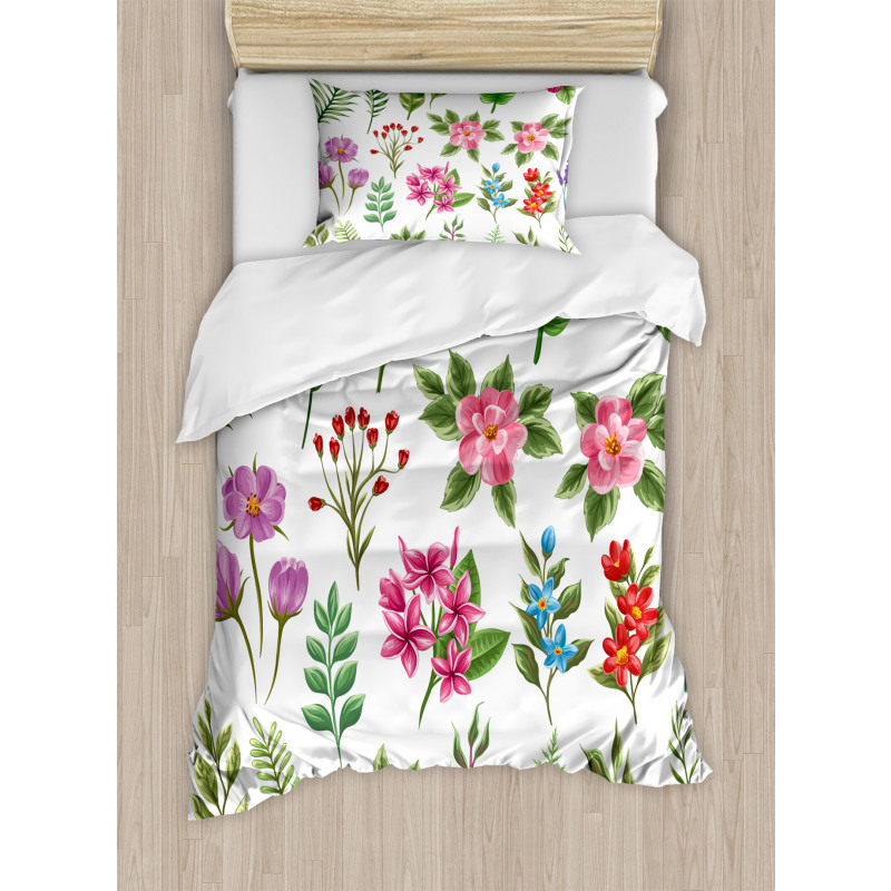 Exotic Flowers and Ferns Duvet Cover Set